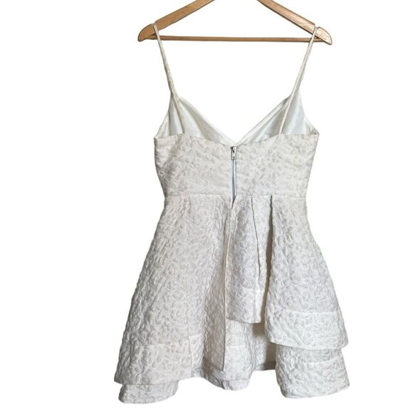 NWT Alex Perry “Stevie” White Textured Jacquard Fit & Flare Mini Dress Size 10 - Picture 3 of 6